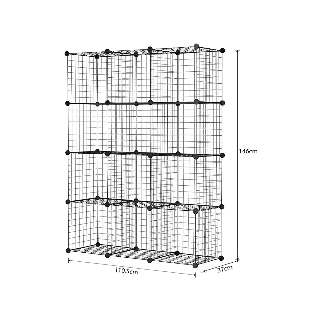 Black Portable Cube Storage Organiser