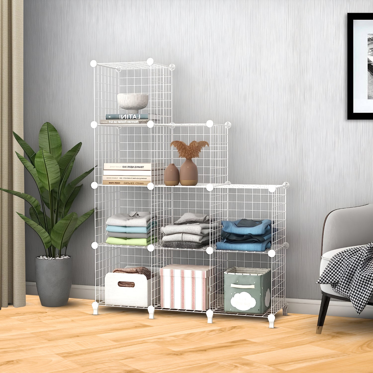 White Portable Column Storage Organiser