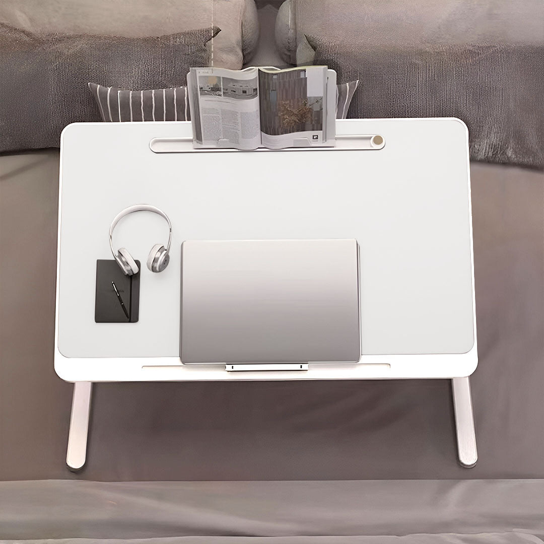 SOGA 2X 60X40cm White Small Laptop Bed Portable Foldable Study Table Adjustable