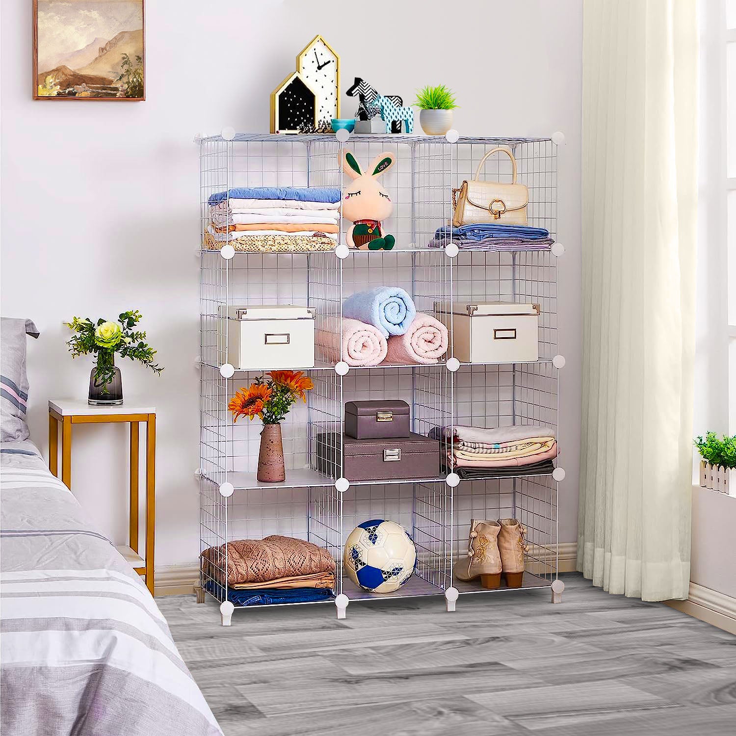 White Portable Column Storage Organiser