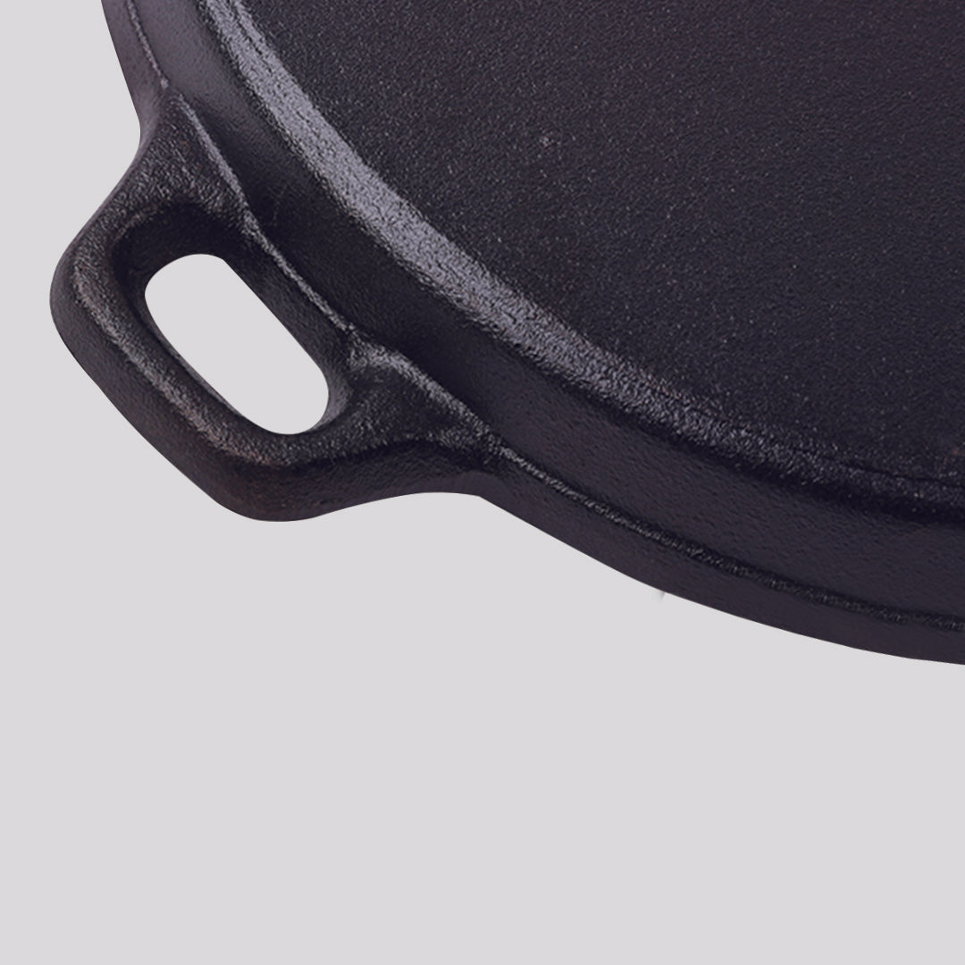 35cm Round Ribbed Frying Pan with Handle