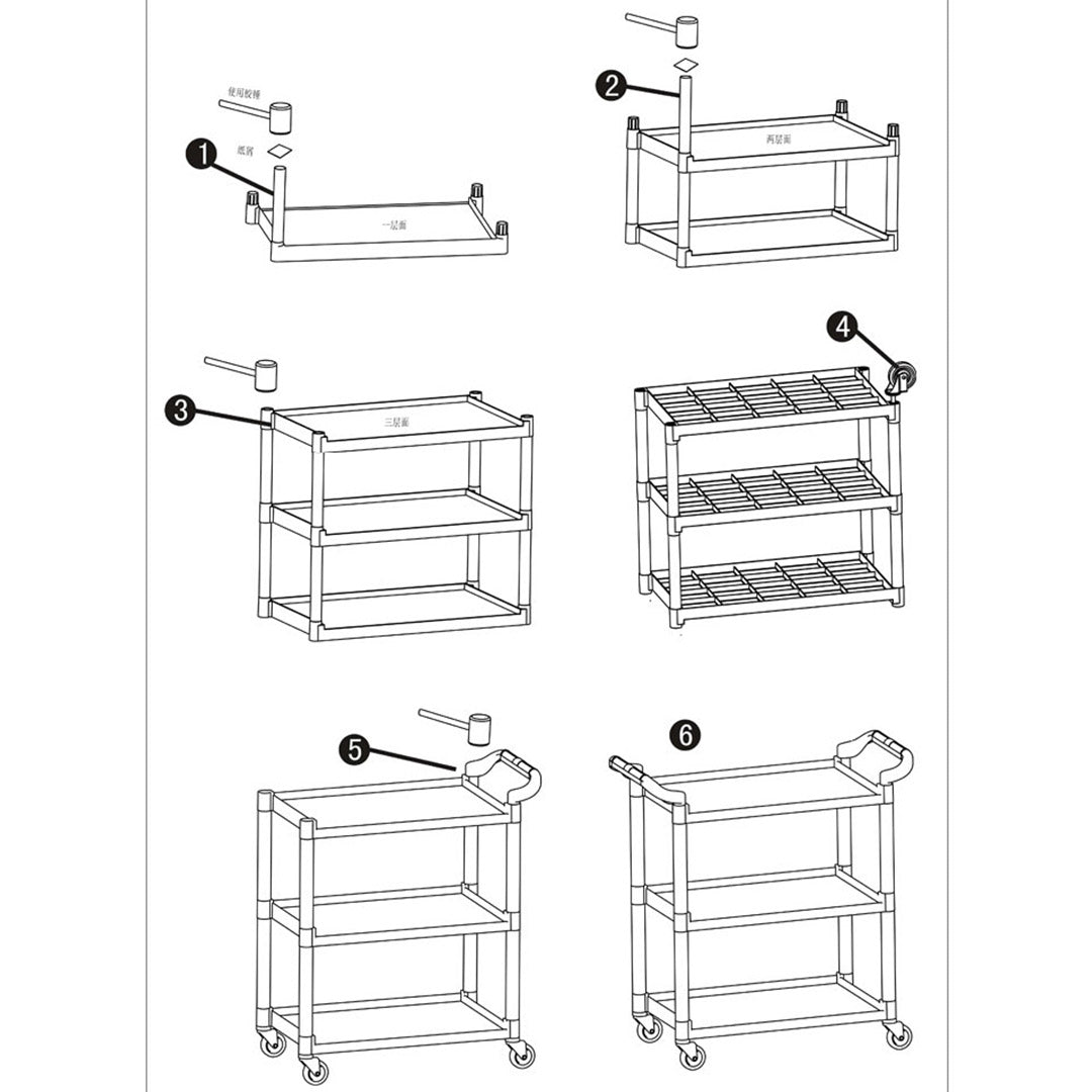 Food Waste Trolley Cart With Two Bins