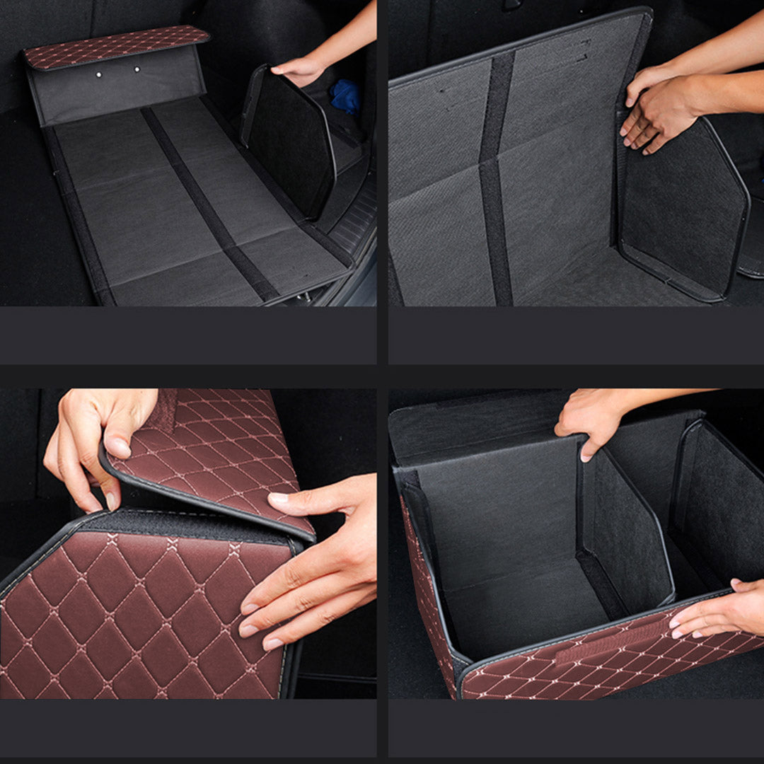 Leather Car Boot Box Organiser