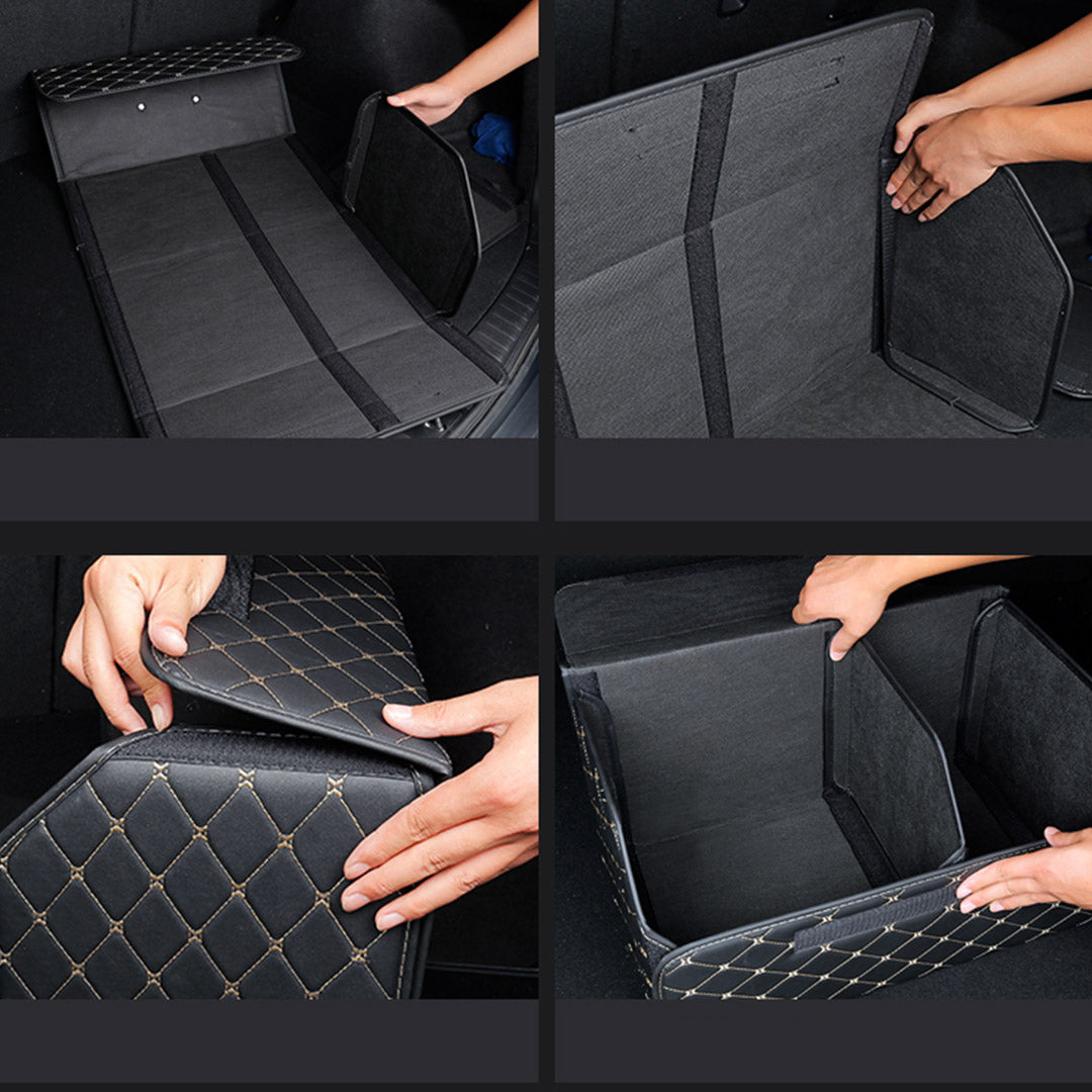 Leather Car Boot Box Organiser