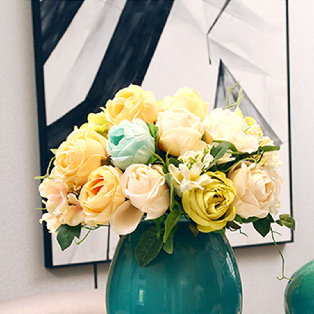 Artificial Silk Rose Bouquet (15-Pcs)