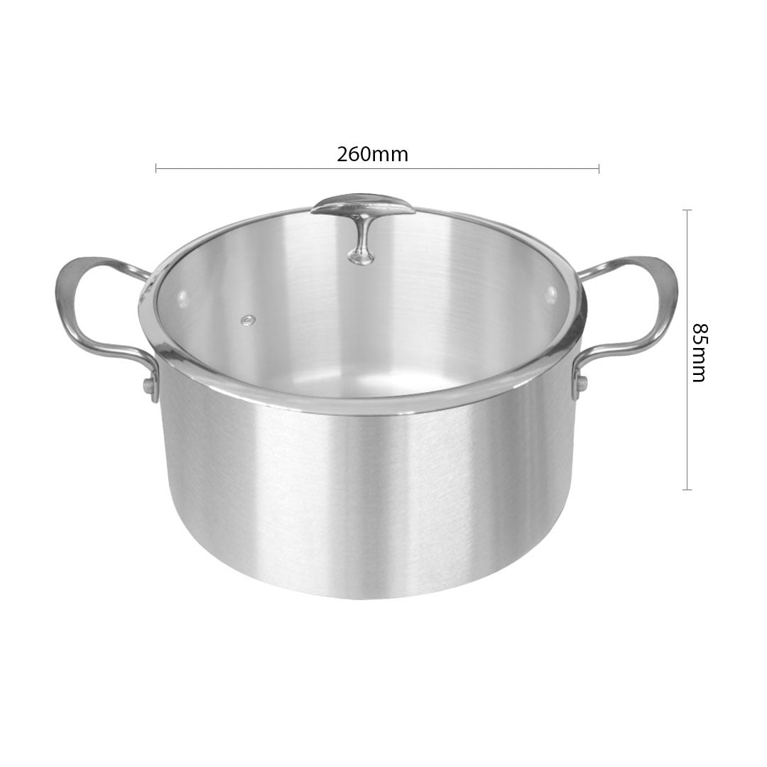 Stainless Steel Casserole With Glass Lid