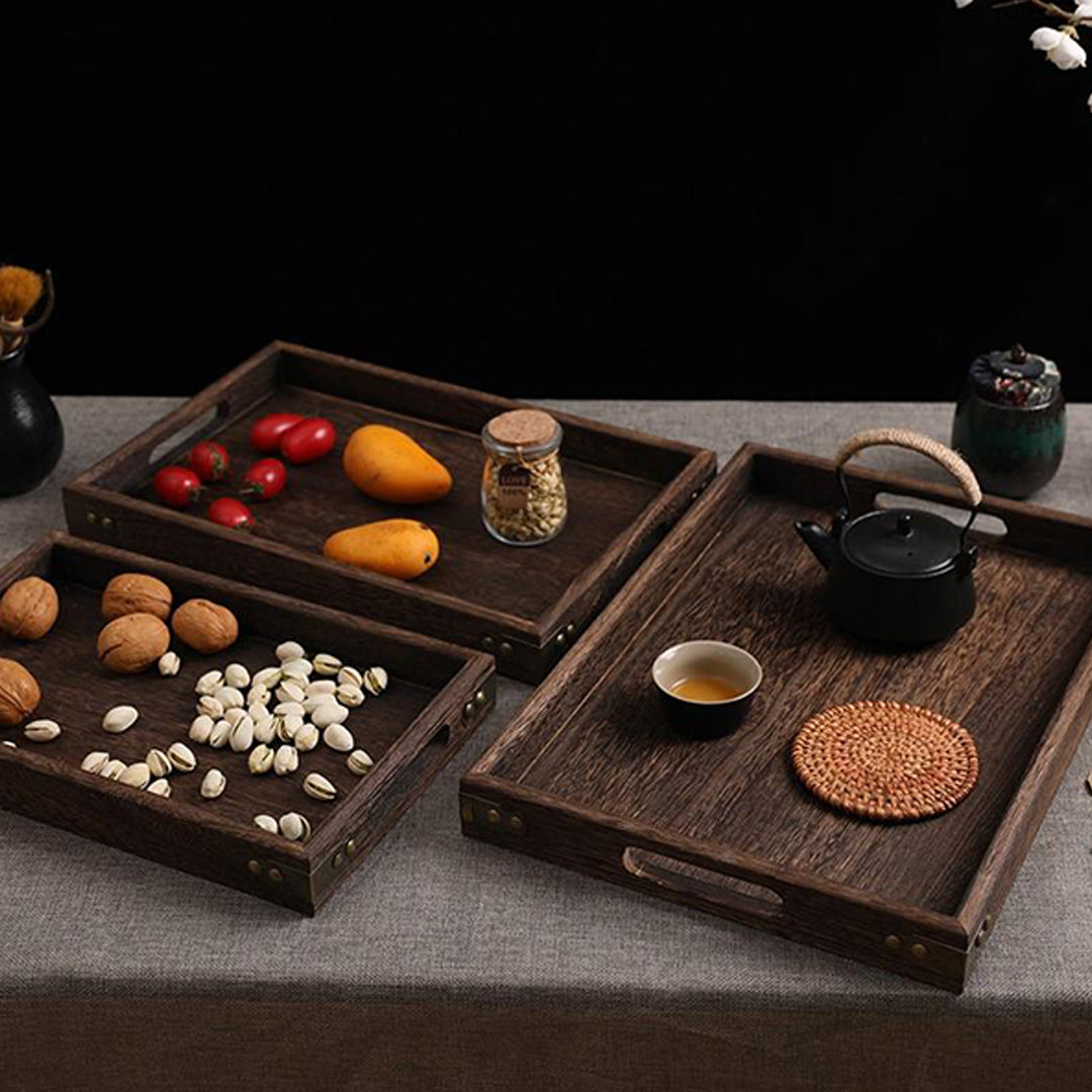 Rectangular Wooden Food Tray