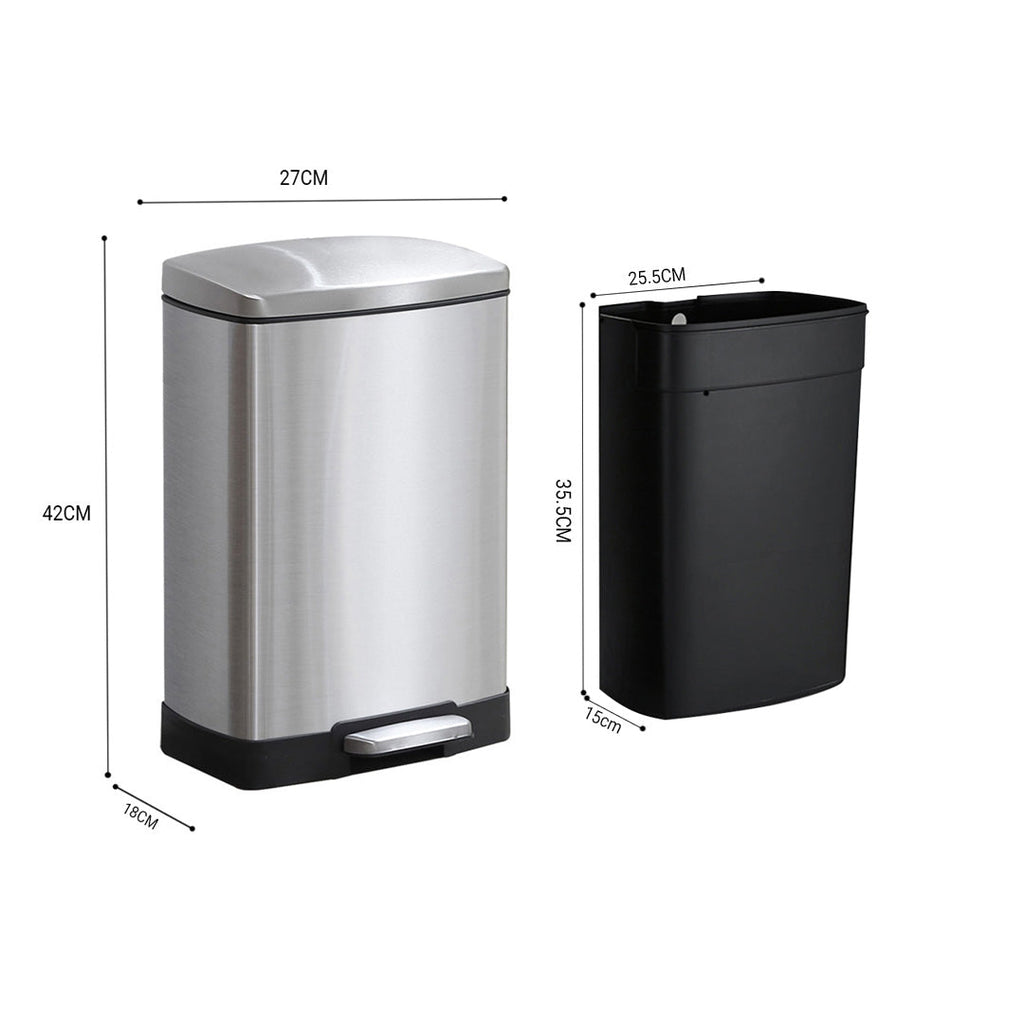 Stainless Steel Rubbish Bin 12L