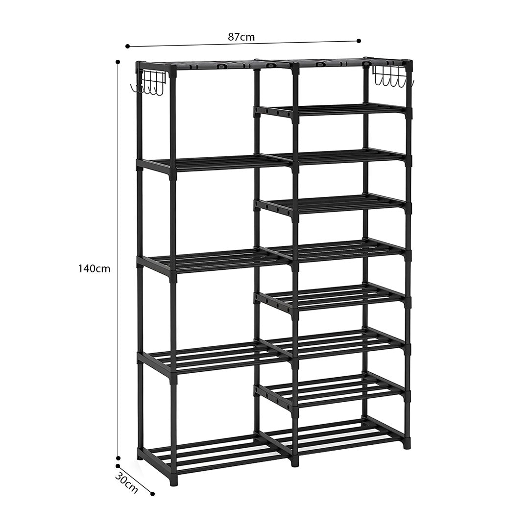 Shoe Rack Organiser With Side Hooks