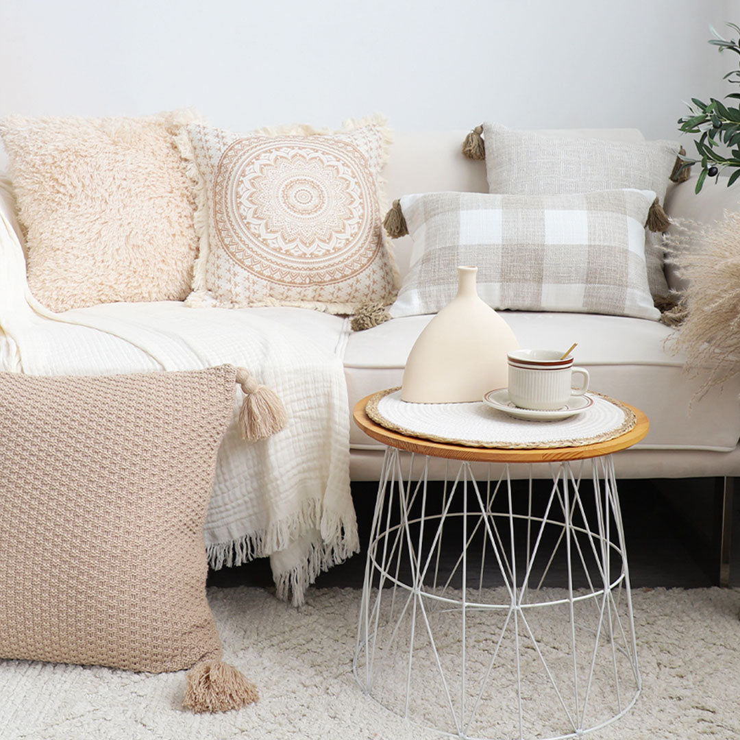 SOGA 50CM Beige Pillow Plush Sofa Cushion Soft Fabric Modern Couch Velvet Decorative Throw Pillow
