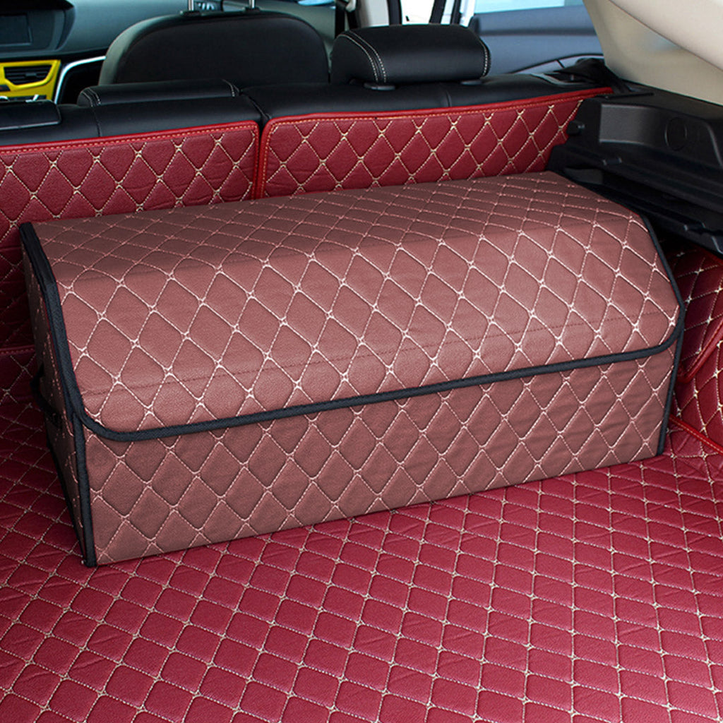 Leather Car Boot Box Organiser