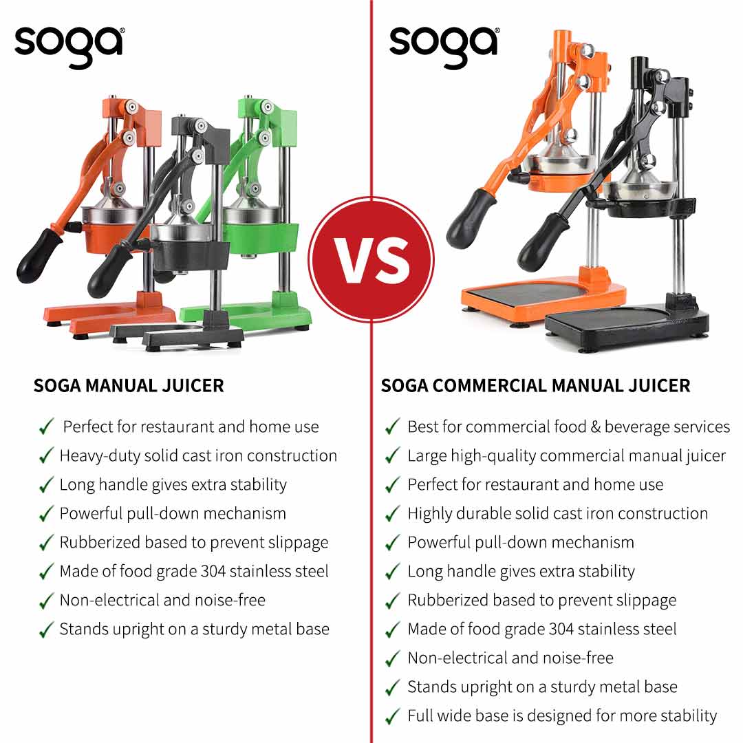SOGA Commercial Manual Juicer Hand Press Juice Extractor Squeezer Orange Citrus 2