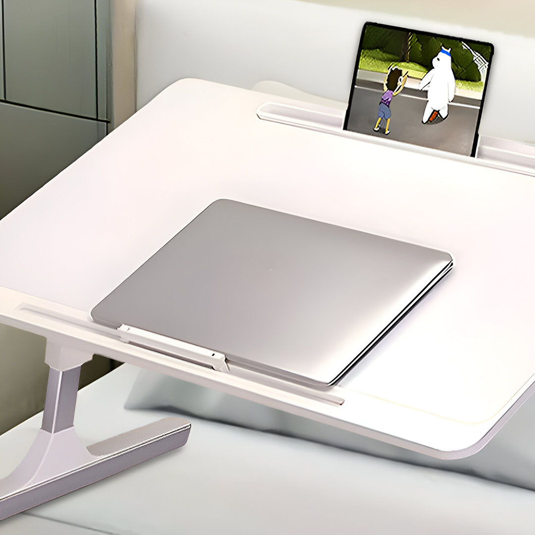 SOGA 2X 60X40cm White Small Laptop Bed Portable Foldable Study Table Adjustable