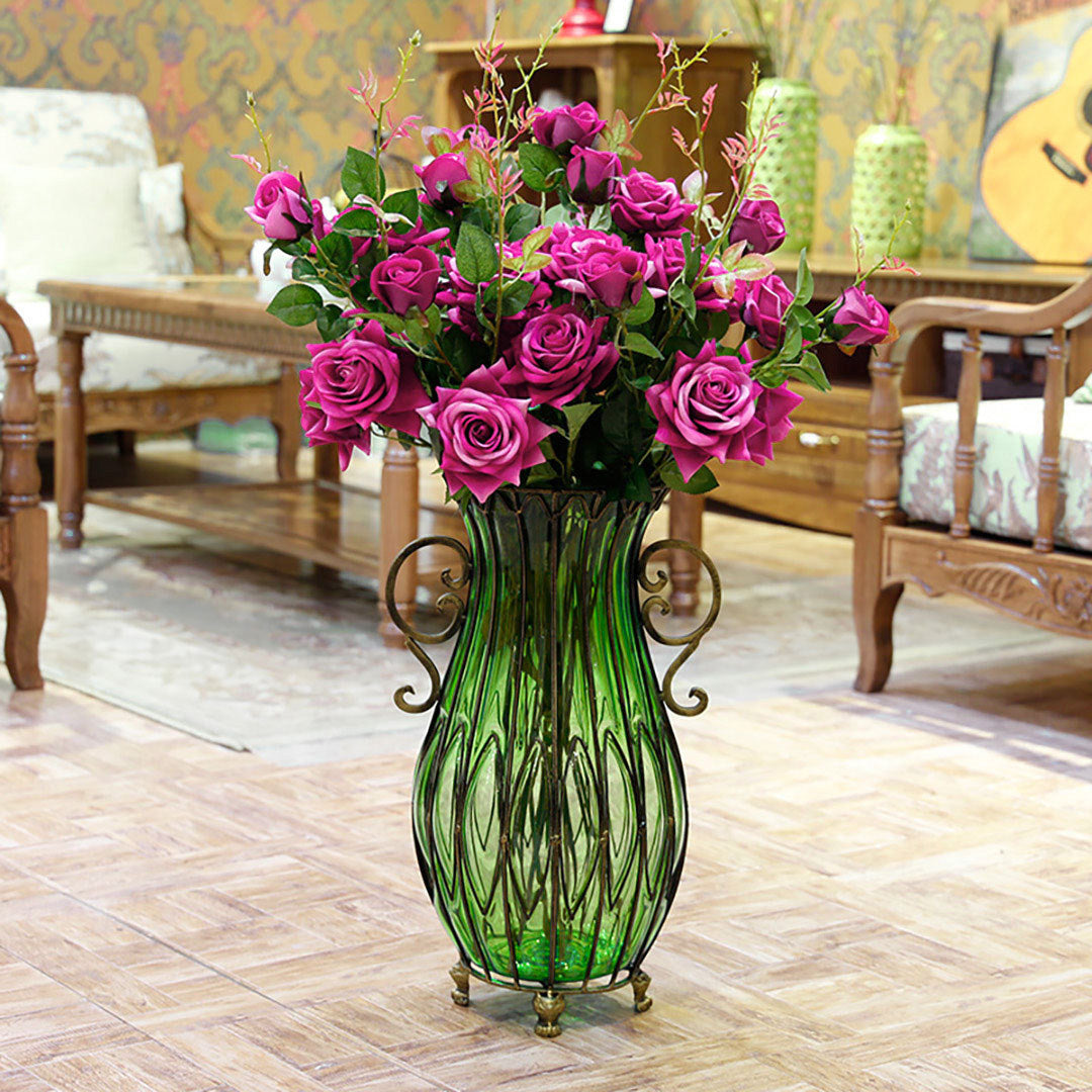 Vase WIth Artificial Flower Set