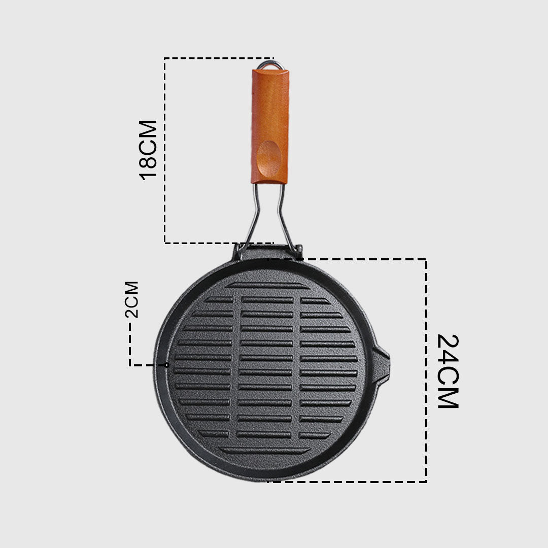24cm Round Ribbed Frying Pan