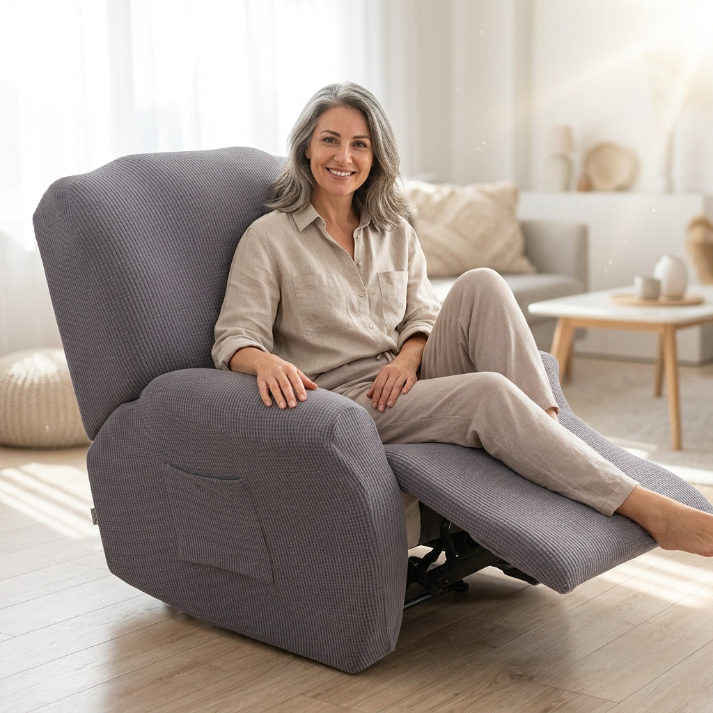 Jacquard Gray Recliner Covers