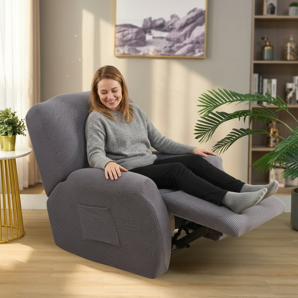 Jacquard Gray Recliner Covers