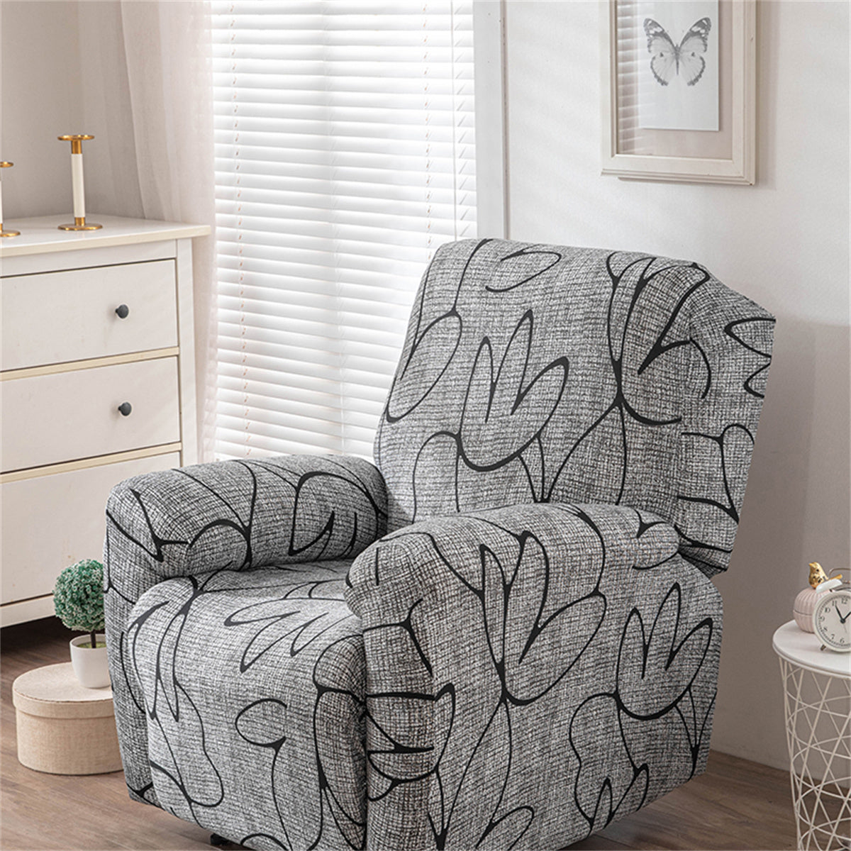 Streaky Gray Recliner Covers