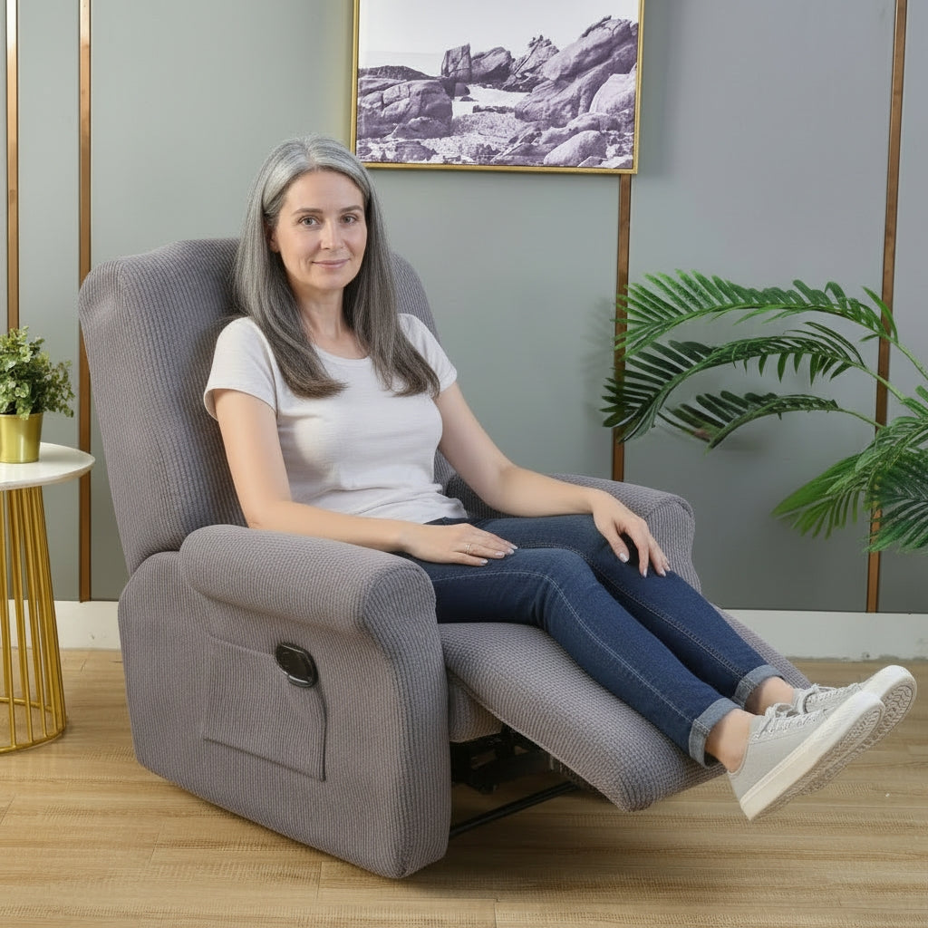 Jacquard Gray Recliner Covers