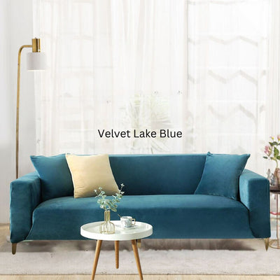 Velvet Lake Blue Sofa Covers