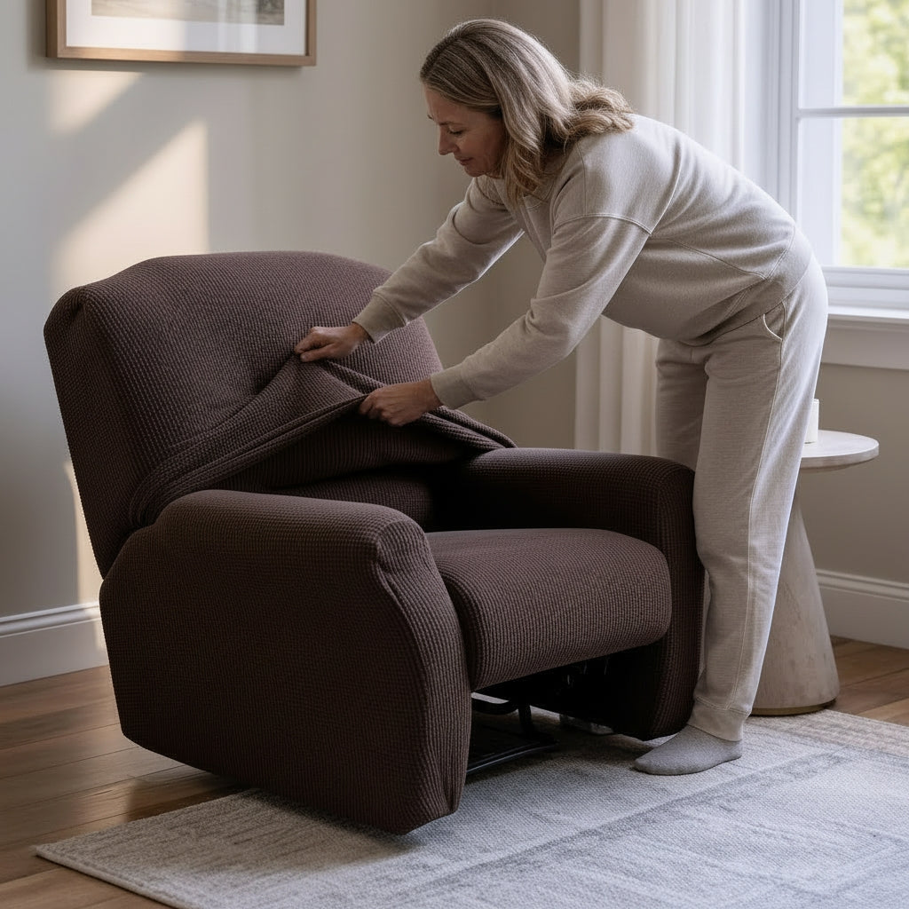 Jacquard Coffee Recliner Covers