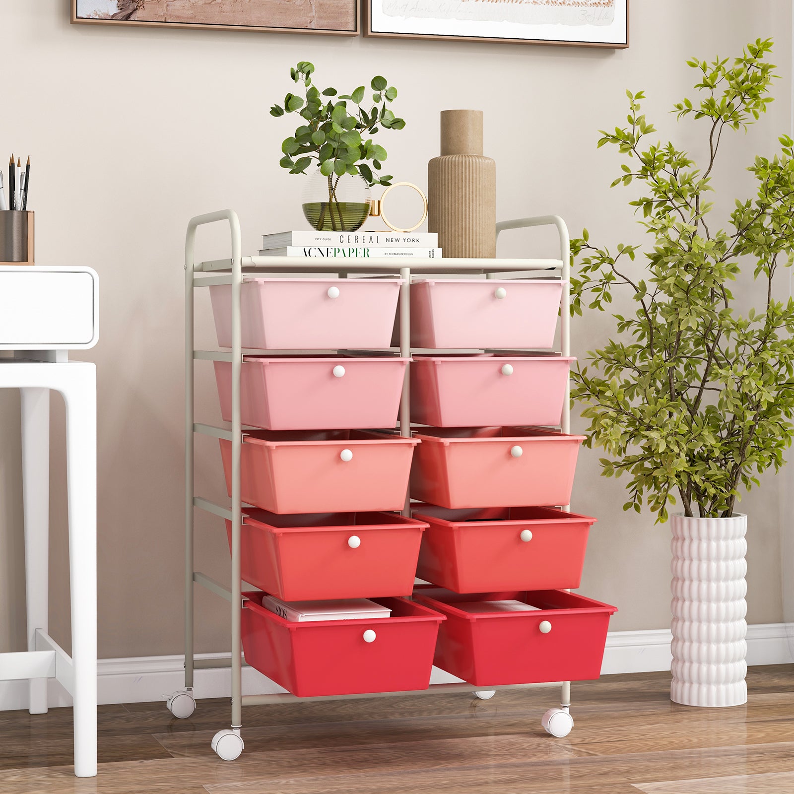 10-Drawer Utility Trolley Organiser
