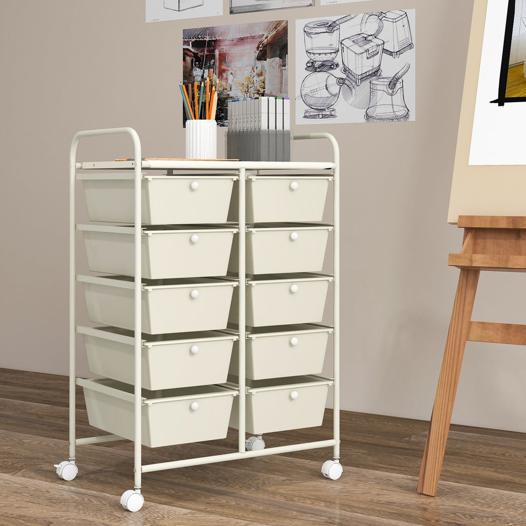 10-Drawer Utility Trolley Organiser