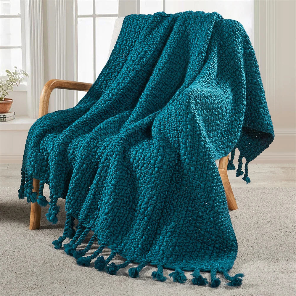 Knitted Weave Pattern Blanket