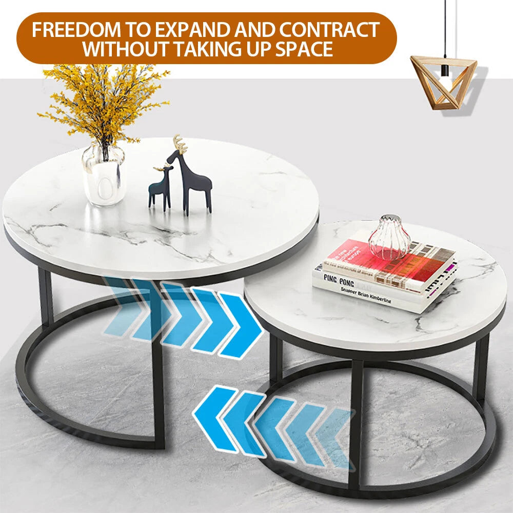 Marble Round Table Set