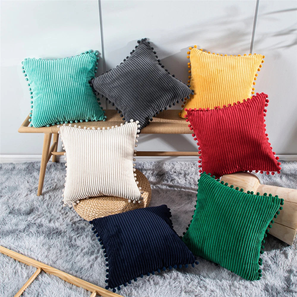 Pom Poms Ball Pillow Cover