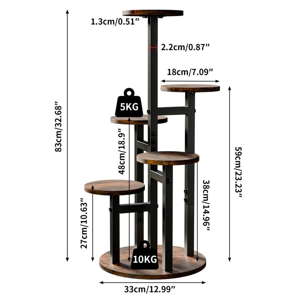 5-Tier Wooden Plant Stand