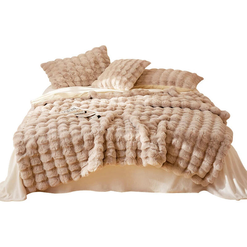 Rabbit Fur Throw Blanket