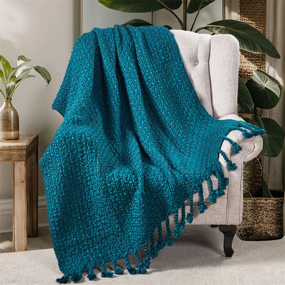 Knitted Weave Pattern Blanket