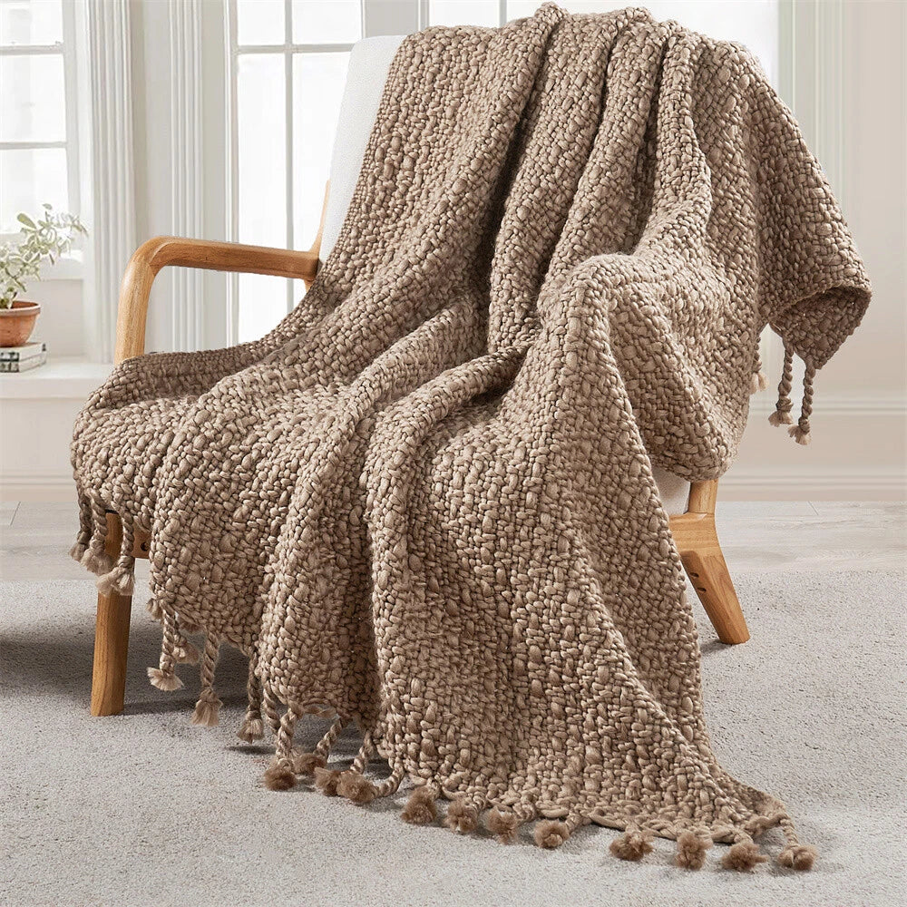 Knitted Weave Pattern Blanket