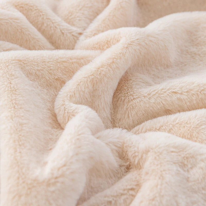 Rabbit Fur Throw Blanket