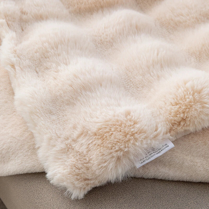 Rabbit Fur Throw Blanket