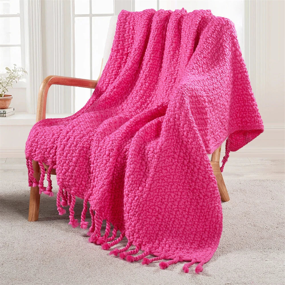 Knitted Weave Pattern Blanket