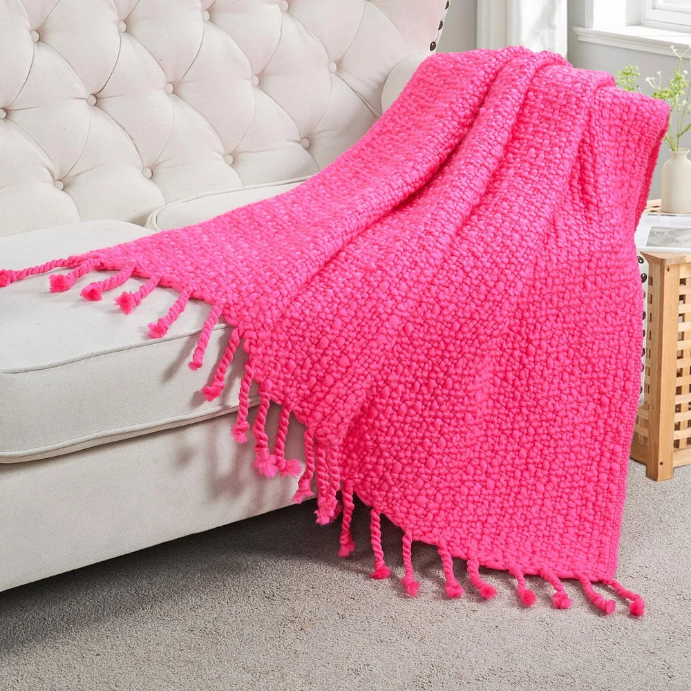 Knitted Weave Pattern Blanket