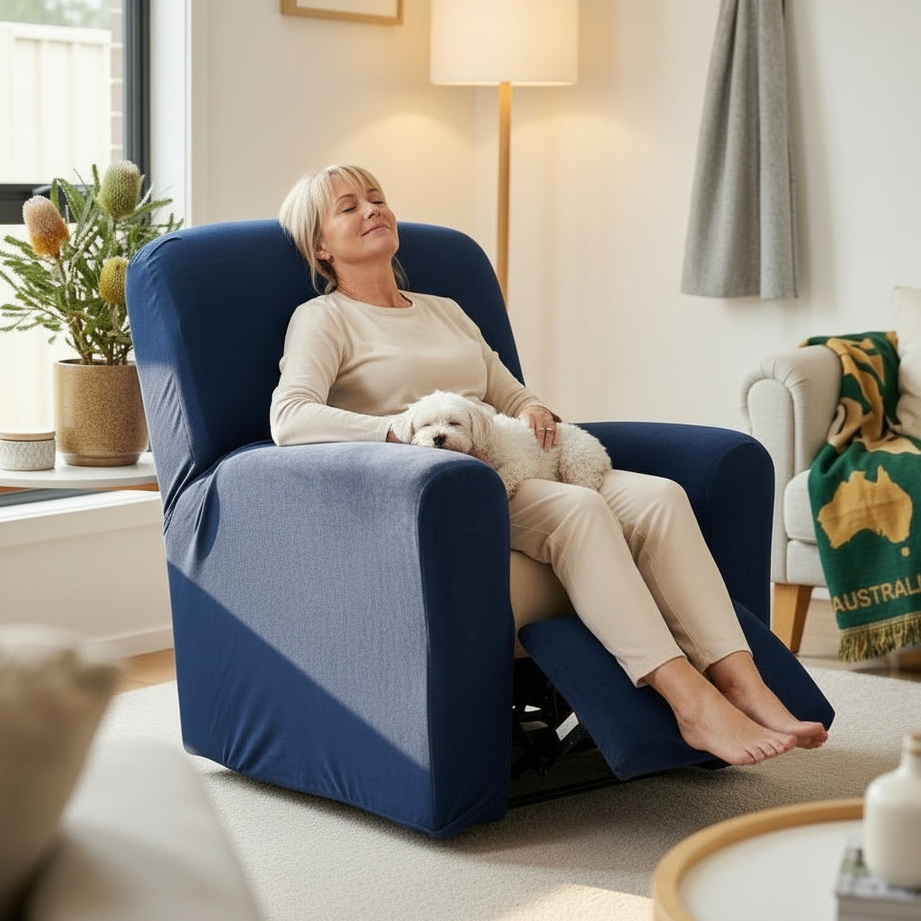 Velvet Navy Recliner Covers